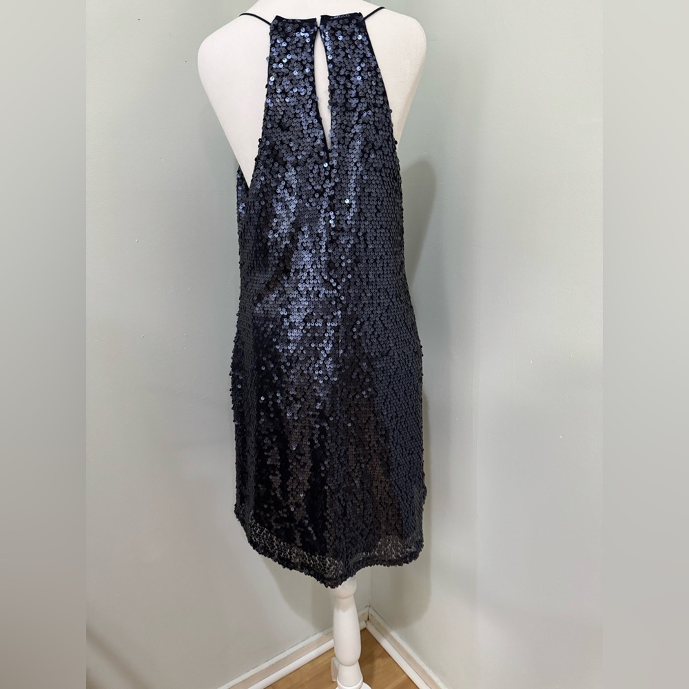 Express Midnight Black Sequin Backless Dress - image 1